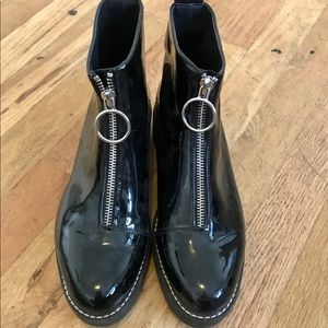 Zara Black Patent Platform Boots ✨